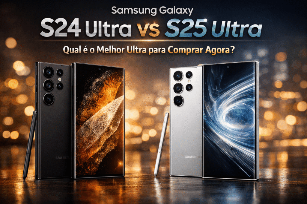 imagem ilustrativas do duelo entre Samsung S24 Ultra versus Samsung S25 Ultra